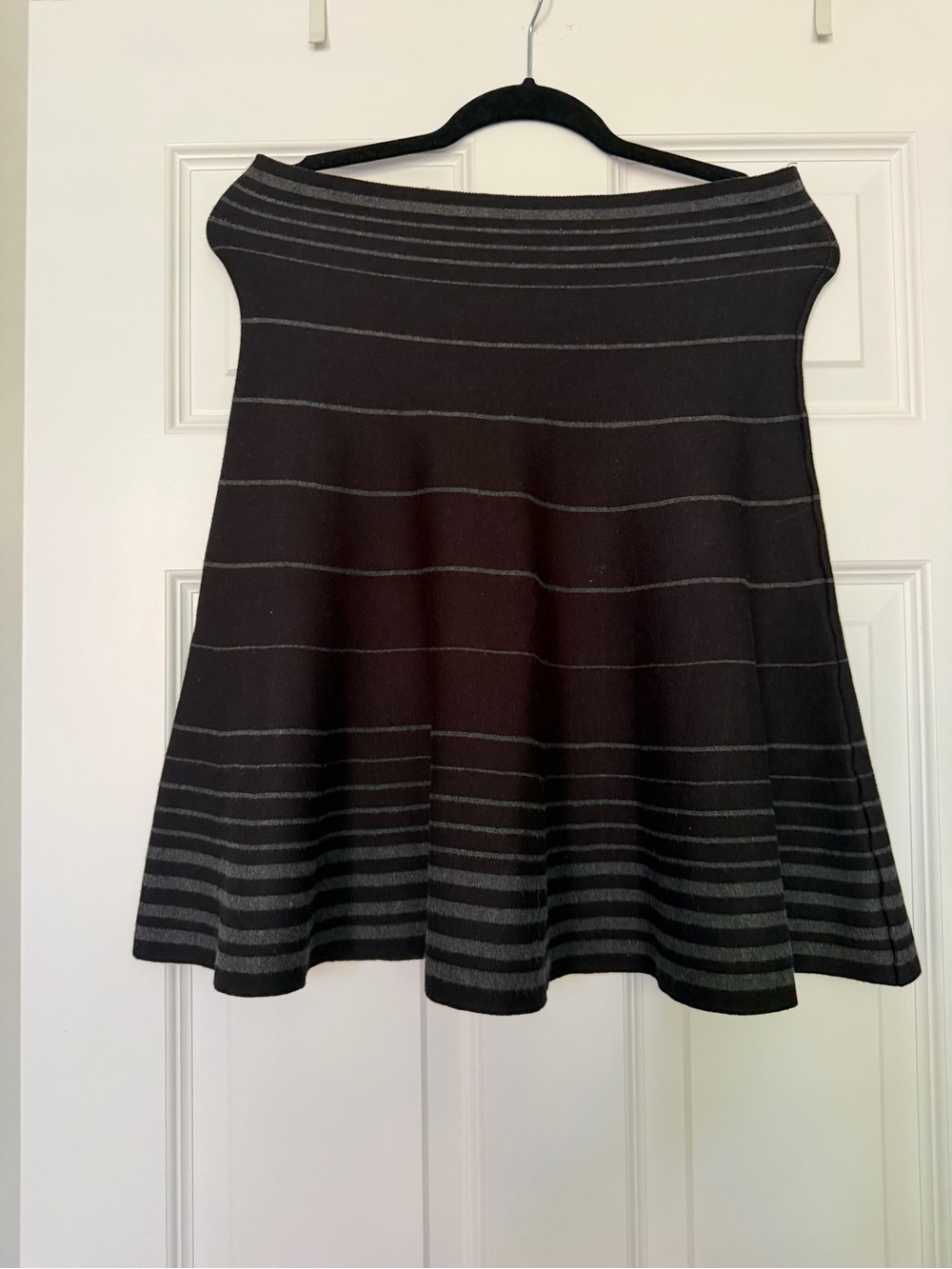 Max Studio Black Skirt with Gray Stripes